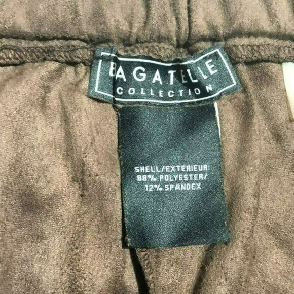 Bagatelle Brown Stretch Pants M Elastic Waist Tie - Picture 6 of 8